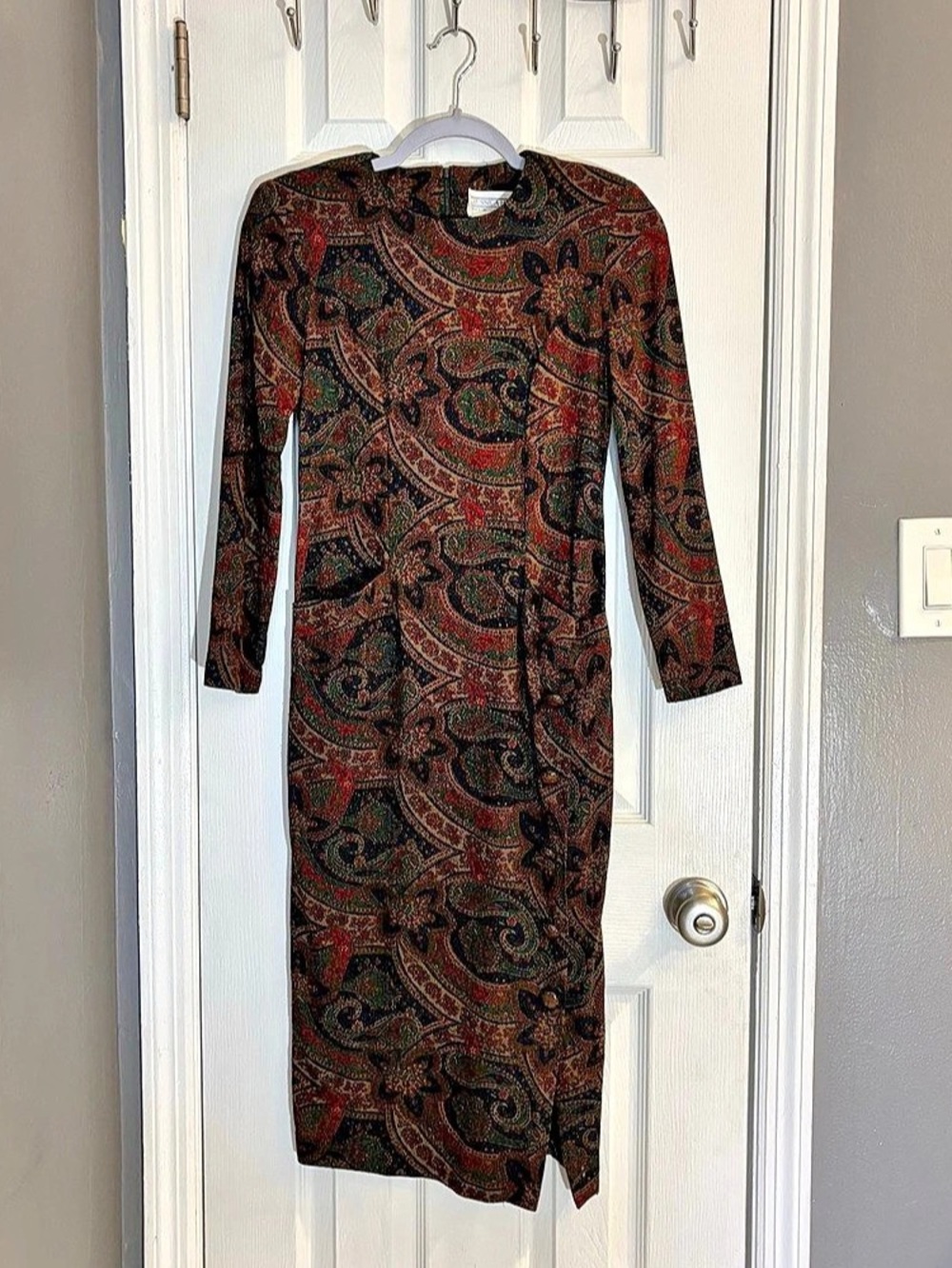 Vintage Jessica Howard By Mitchell Robbell Petite Paisley Midi Dress Size 2